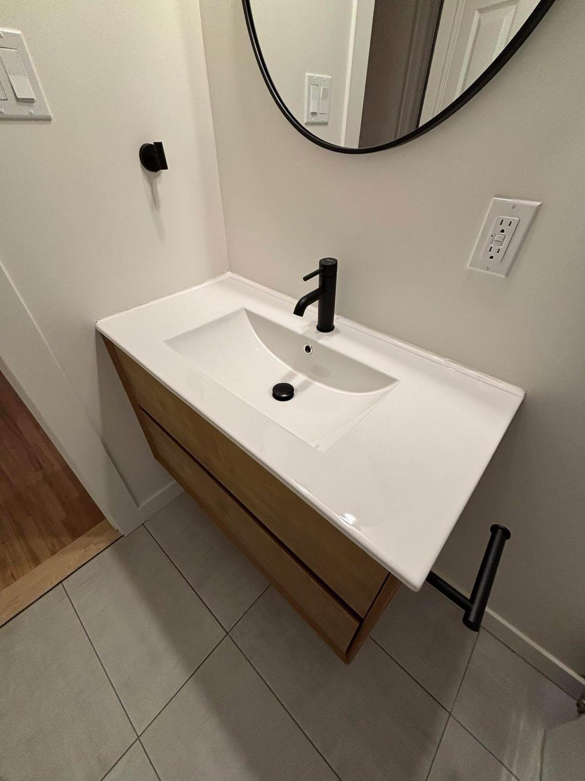 Aménagement sanitaire – Après — meuble vasque