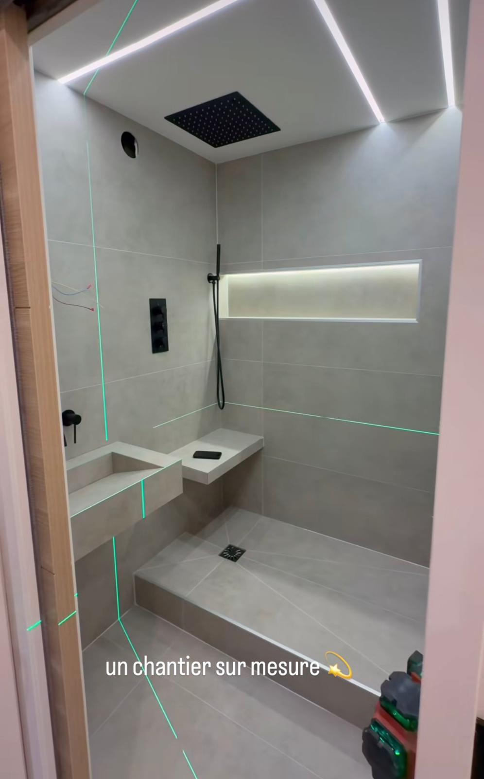 Chantier sur mesure – Douche à l'italienne sur mesure