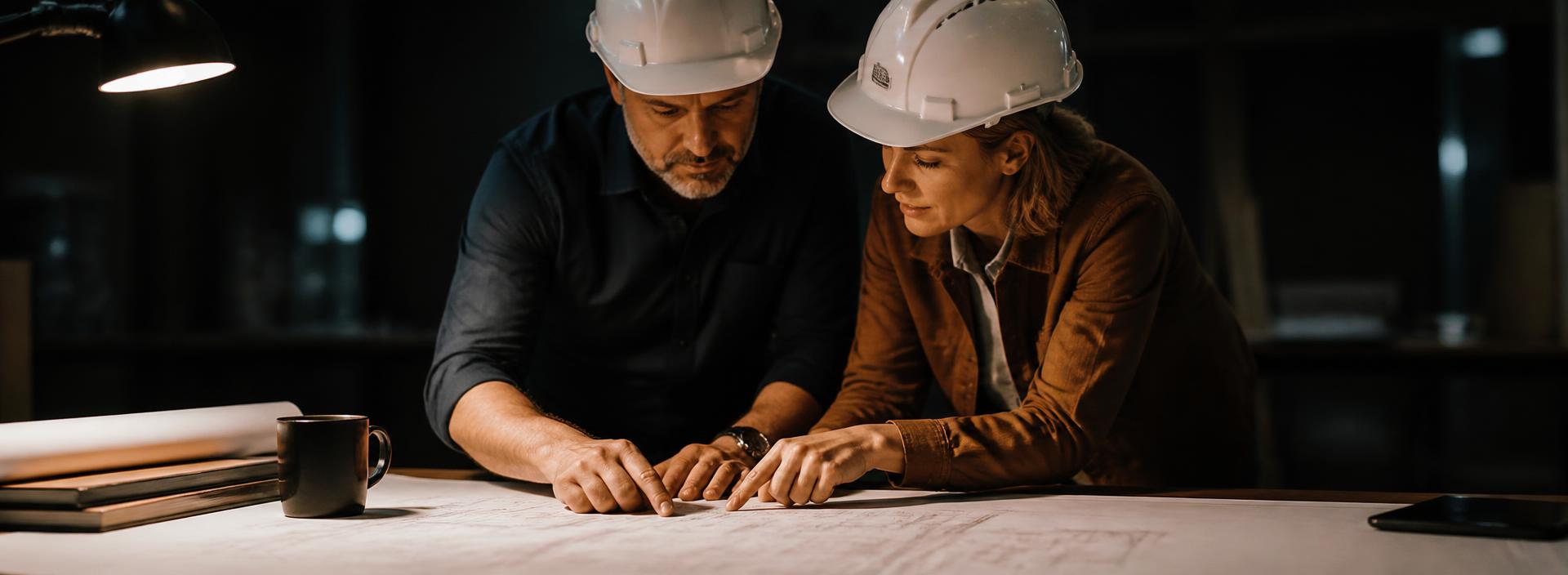 Plans techniques étudiés avant un chantier de construction RMH Construction